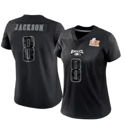 Women's Adoree' Jackson Philadelphia Eagles No.8 Limited Reflective Super Bowl LIX Jersey - Black