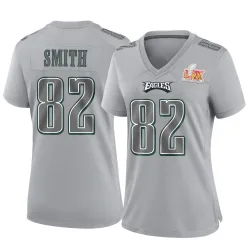 Women's Ainias Smith Philadelphia Eagles No.82 Game Atmosphere Fashion Super Bowl LIX Jersey - Gray