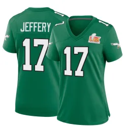 Women's Alshon Jeffery Philadelphia Eagles No.17 Game Kelly Alternate Super Bowl LIX Jersey - Green