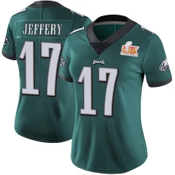 Women's Alshon Jeffery Philadelphia Eagles No.17 Limited Midnight Team Color Vapor Untouchable Super Bowl LIX Jersey - Green
