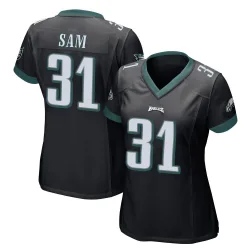 Women's Andre' Sam Philadelphia Eagles No.31 Game Alternate Jersey - Black