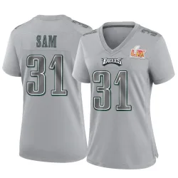Women's Andre' Sam Philadelphia Eagles No.31 Game Atmosphere Fashion Super Bowl LIX Jersey - Gray