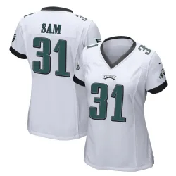 Women's Andre' Sam Philadelphia Eagles No.31 Game Jersey - White