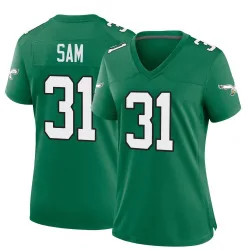 Women's Andre' Sam Philadelphia Eagles No.31 Game Kelly Alternate Jersey - Green