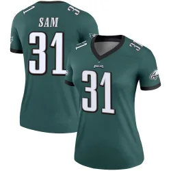 Women's Andre' Sam Philadelphia Eagles No.31 Legend Jersey - Green