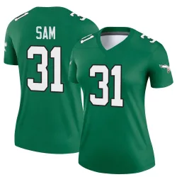 Women's Andre' Sam Philadelphia Eagles No.31 Legend Kelly Alternate Jersey - Green