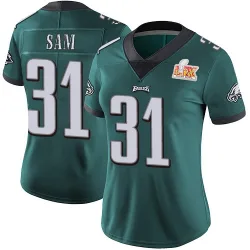 Women's Andre' Sam Philadelphia Eagles No.31 Limited Midnight Team Color Vapor Untouchable Super Bowl LIX Jersey - Green