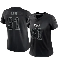 Women's Andre' Sam Philadelphia Eagles No.31 Limited Reflective Jersey - Black