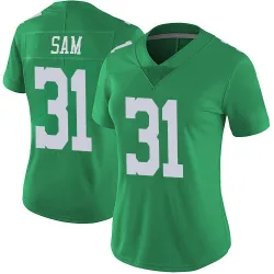 Women's Andre' Sam Philadelphia Eagles No.31 Limited Vapor Untouchable Jersey - Green