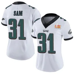 Women's Andre' Sam Philadelphia Eagles No.31 Limited Vapor Untouchable Super Bowl LIX Jersey - White