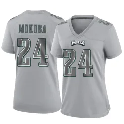 Women's Andrew Mukuba Philadelphia Eagles No.24 Game Atmosphere Fashion Jersey - Gray