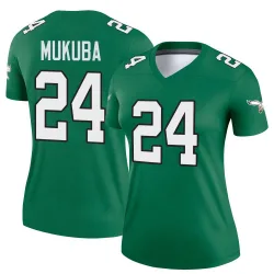 Women's Andrew Mukuba Philadelphia Eagles No.24 Legend Kelly Alternate Jersey - Green
