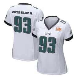 Women's Antwaun Powell-Ryland Jr. Philadelphia Eagles No.93 Game Super Bowl LIX Jersey - White