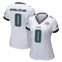 Women's Antwaun Powell-Ryland Philadelphia Eagles No.0 Game Super Bowl LIX Jersey - White