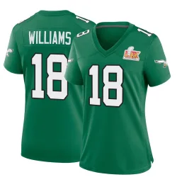 Women's Avery Williams Philadelphia Eagles No.18 Game Kelly Alternate Super Bowl LIX Jersey - Green
