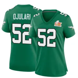 Women's Azeez Ojulari Philadelphia Eagles No.52 Game Kelly Alternate Super Bowl LIX Jersey - Green