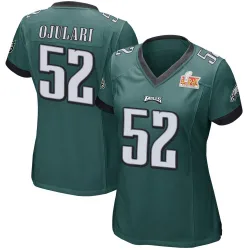 Women's Azeez Ojulari Philadelphia Eagles No.52 Game Team Color Super Bowl LIX Jersey - Green