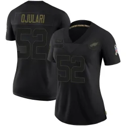 Women's Azeez Ojulari Philadelphia Eagles No.52 Limited 2020 Salute To Service Jersey - Black