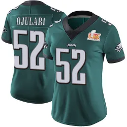 Women's Azeez Ojulari Philadelphia Eagles No.52 Limited Midnight Team Color Vapor Untouchable Super Bowl LIX Jersey - Green