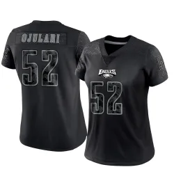 Women's Azeez Ojulari Philadelphia Eagles No.52 Limited Reflective Jersey - Black