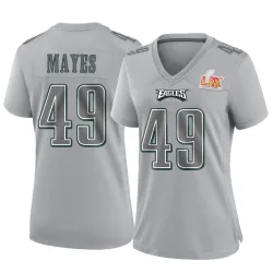 Women's BJ Mayes Philadelphia Eagles No.49 Game Atmosphere Fashion Super Bowl LIX Jersey - Gray