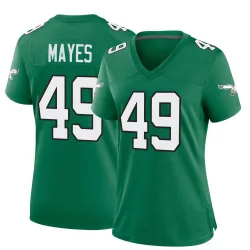Women's BJ Mayes Philadelphia Eagles No.49 Game Kelly Alternate Jersey - Green