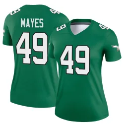 Women's BJ Mayes Philadelphia Eagles No.49 Legend Kelly Alternate Jersey - Green