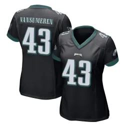 Women's Ben VanSumeren Philadelphia Eagles No.43 Game Alternate Jersey - Black