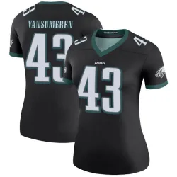 Women's Ben VanSumeren Philadelphia Eagles No.43 Legend Color Rush Jersey - Black