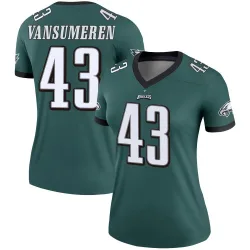 Women's Ben VanSumeren Philadelphia Eagles No.43 Legend Jersey - Green
