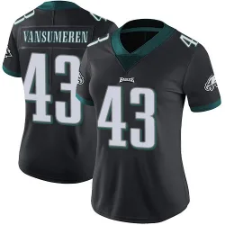 Women's Ben VanSumeren Philadelphia Eagles No.43 Limited Alternate Vapor Untouchable Jersey - Black