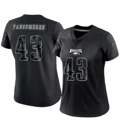 Women's Ben VanSumeren Philadelphia Eagles No.43 Limited Reflective Jersey - Black