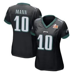 Women's Braden Mann Philadelphia Eagles No.10 Game Alternate Super Bowl LIX Jersey - Black