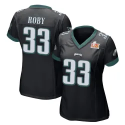 Women's Bradley Roby Philadelphia Eagles No.33 Game Alternate Super Bowl LIX Jersey - Black
