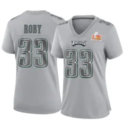 Women's Bradley Roby Philadelphia Eagles No.33 Game Atmosphere Fashion Super Bowl LIX Jersey - Gray
