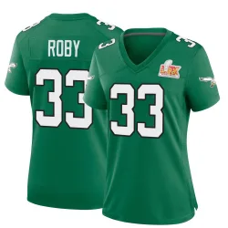 Women's Bradley Roby Philadelphia Eagles No.33 Game Kelly Alternate Super Bowl LIX Jersey - Green