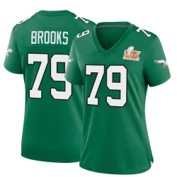 Women's Brandon Brooks Philadelphia Eagles No.79 Game Kelly Alternate Super Bowl LIX Jersey - Green