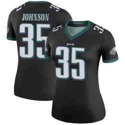 Women's Brandon Johnson Philadelphia Eagles No.35 Legend Color Rush Jersey - Black