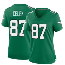 Women's Brent Celek Philadelphia Eagles No.87 Game Kelly Alternate Jersey - Green
