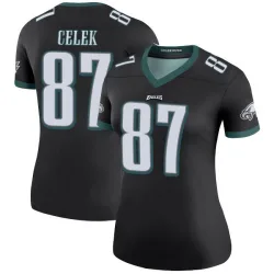 Women's Brent Celek Philadelphia Eagles No.87 Legend Color Rush Jersey - Black