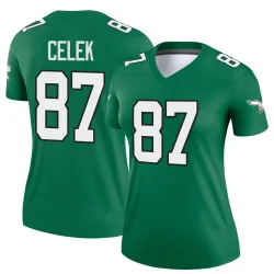 Women's Brent Celek Philadelphia Eagles No.87 Legend Kelly Alternate Jersey - Green