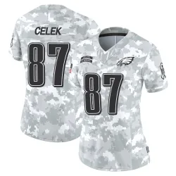 Women's Brent Celek Philadelphia Eagles No.87 Limited 2024 Salute to Service Jersey - Arctic Camo