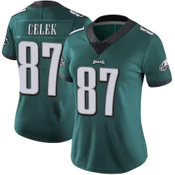 Women's Brent Celek Philadelphia Eagles No.87 Limited Midnight Team Color Vapor Untouchable Jersey - Green