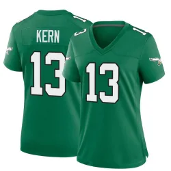 Women's Brett Kern Philadelphia Eagles No.13 Game Kelly Alternate Jersey - Green