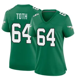 Women's Brett Toth Philadelphia Eagles No.64 Game Kelly Alternate Jersey - Green