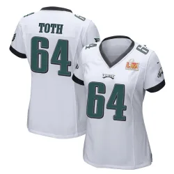Women's Brett Toth Philadelphia Eagles No.64 Game Super Bowl LIX Jersey - White