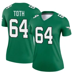 Women's Brett Toth Philadelphia Eagles No.64 Legend Kelly Alternate Jersey - Green