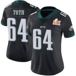 Women's Brett Toth Philadelphia Eagles No.64 Limited Alternate Vapor Untouchable Super Bowl LIX Jersey - Black