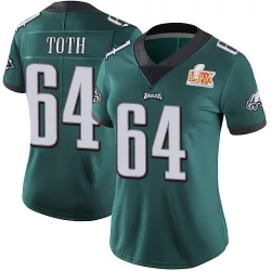 Women's Brett Toth Philadelphia Eagles No.64 Limited Midnight Team Color Vapor Untouchable Super Bowl LIX Jersey - Green