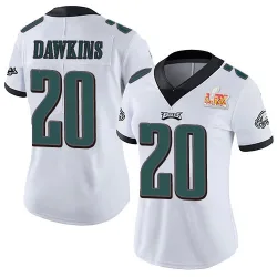 Women's Brian Dawkins Philadelphia Eagles No.20 Limited Vapor Untouchable Super Bowl LIX Jersey - White